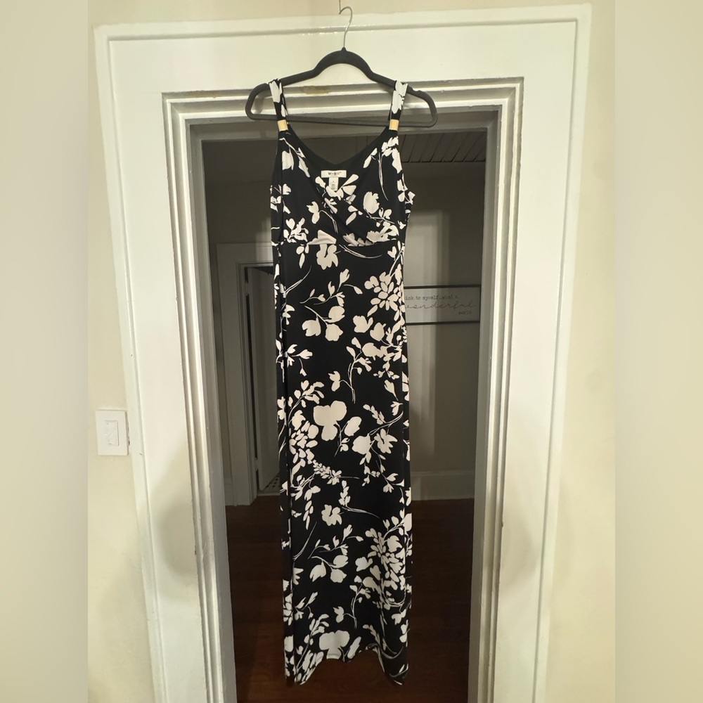 White House Black Market Floral Black and White Women's Dress Size S - Picture 5 of 14